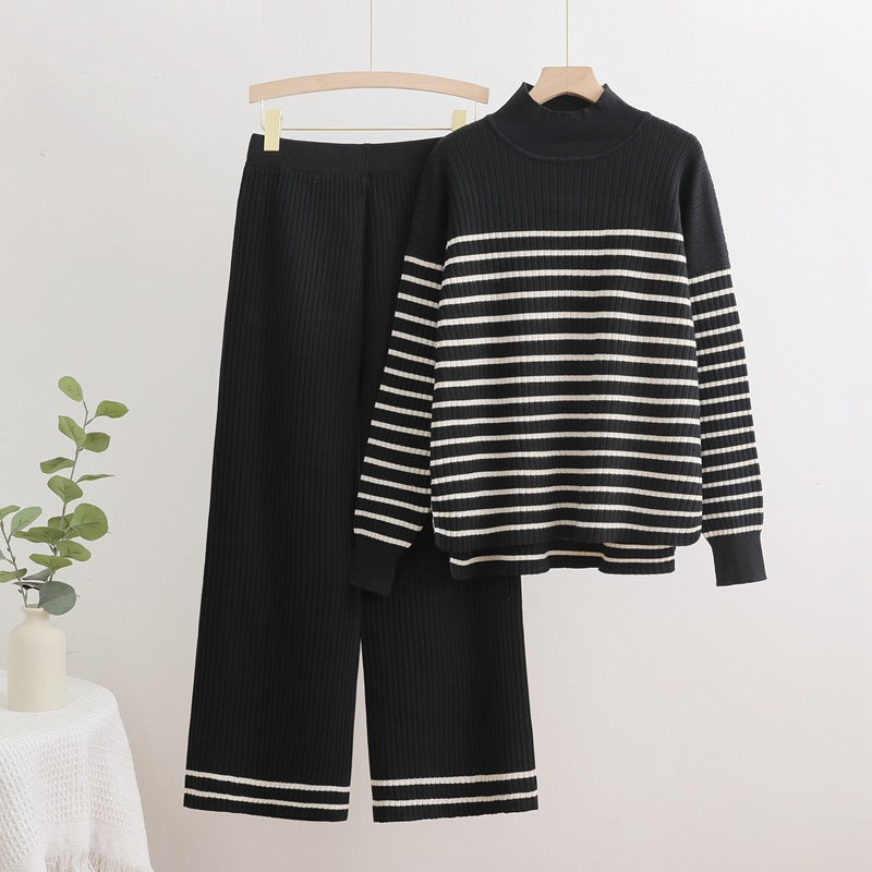 Isabelle-mode | Ensemble pull à col haut et pantalon large à motifs Evani Paris