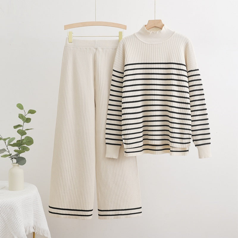 Isabelle-mode | Ensemble pull à col haut et pantalon large à motifs Evani Paris