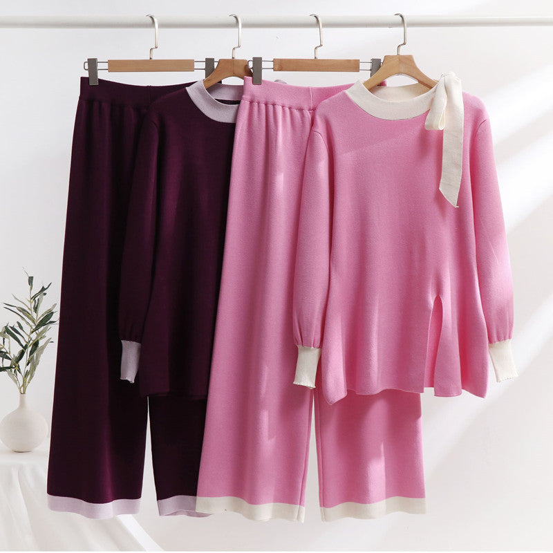 Isabelle-mode | Slim-Fit Taille haute Tricot Ensemble deux pièces Evani Paris