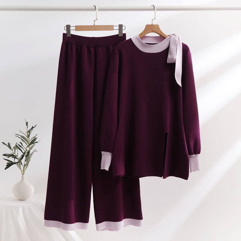 Isabelle-mode | Slim-Fit Taille haute Tricot Ensemble deux pièces Evani Paris