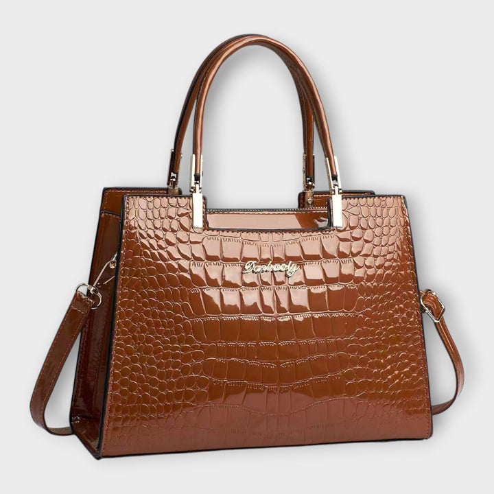 Lara - Glossy Crocodile Pattern Handbag