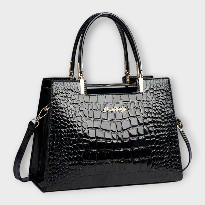 Lara - Glossy Crocodile Pattern Handbag