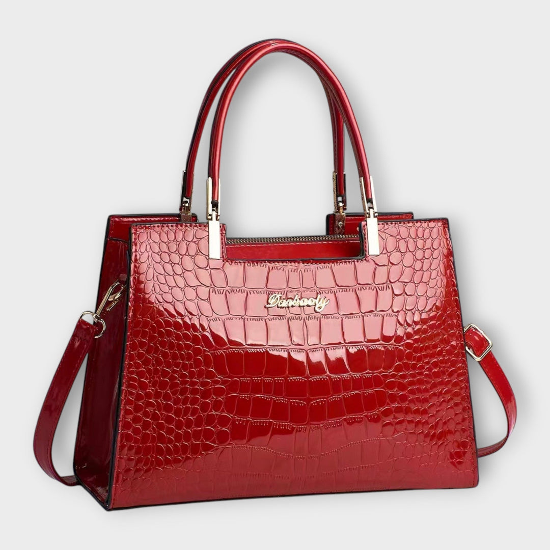 Lara - Glossy Crocodile Pattern Handbag