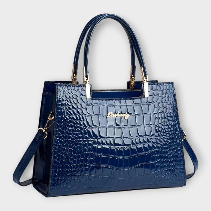 Lara - Glossy Crocodile Pattern Handbag