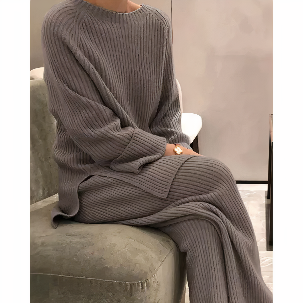 Ensemble pull-culotte décontracté et pantalon - Samantha Evani Paris