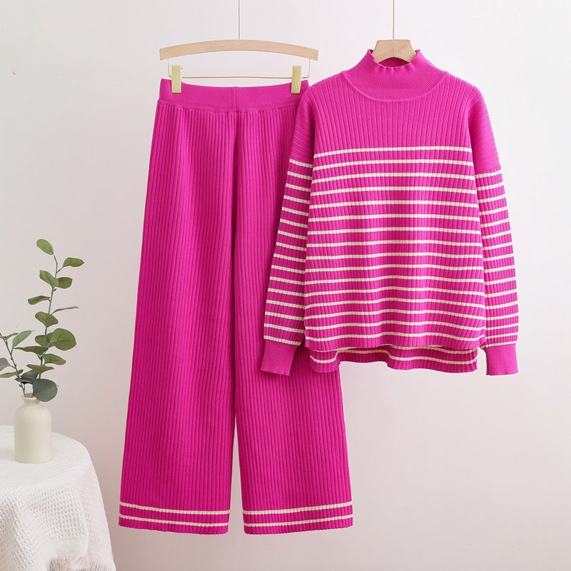 Isabelle-mode | Ensemble pull à col haut et pantalon large à motifs Evani Paris