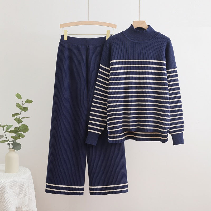 Isabelle-mode | Ensemble pull à col haut et pantalon large à motifs Evani Paris