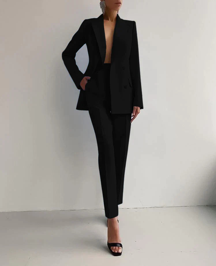 Ensemble deux pièces pour femmes avec blazer et pantalon slim Evani Paris