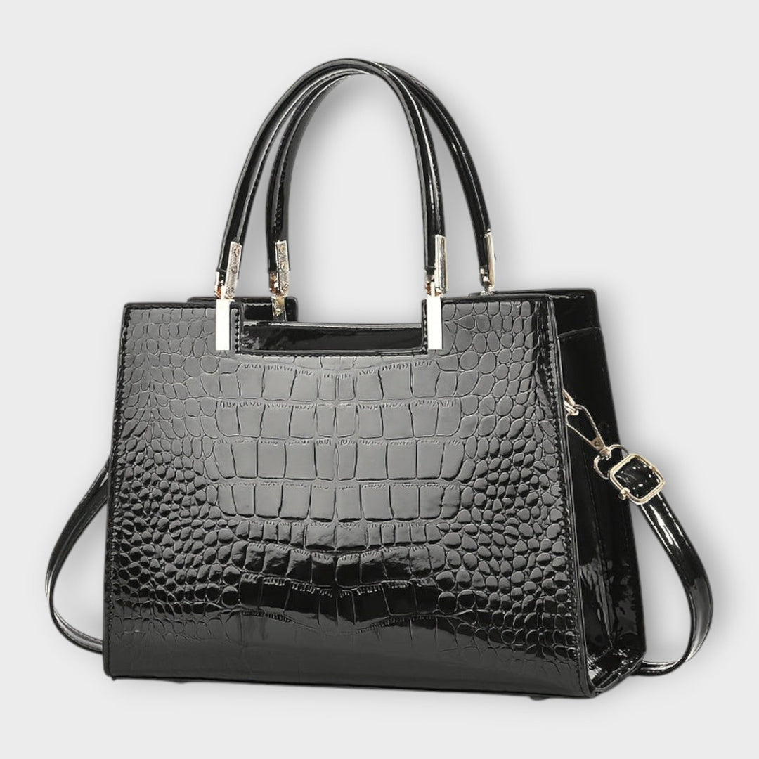 Lara - Glossy Crocodile Pattern Handbag
